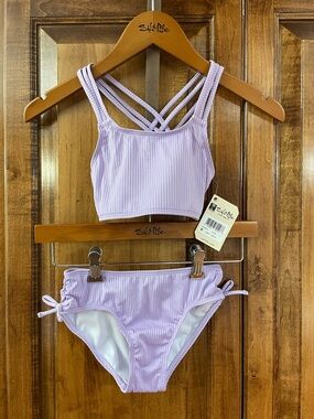 Salt Life Youth Girls Lavender Ribbed Two-Piece Bikini Set
